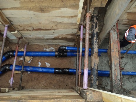 Wasserleitung Hausanschluss Abzweig Wasserleitung PE Fa. Weiler